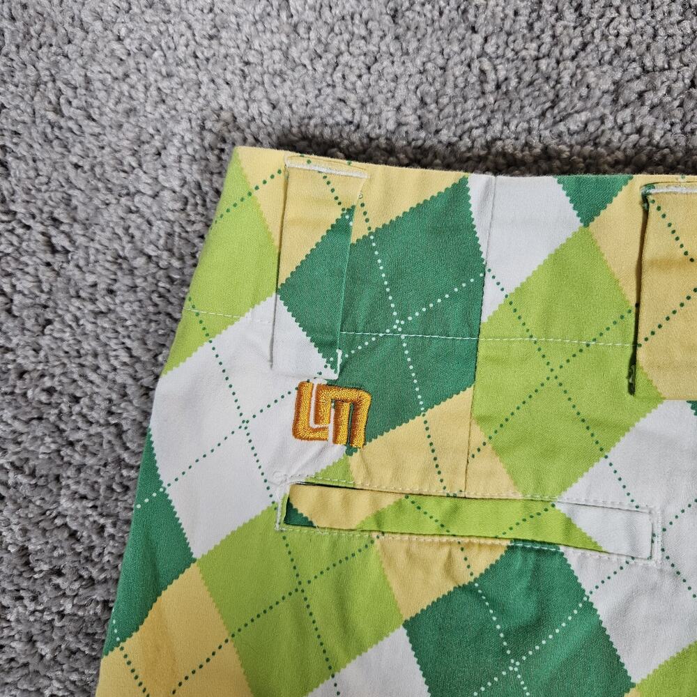 Loudmouth Shorts Womens 0 Kelly Green Argyle Golf A Tisket A Tasket Preppy - Picture 3 of 12